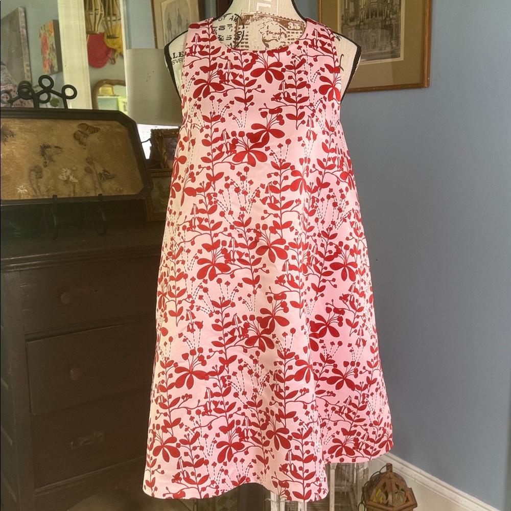 Anthropologie Cynthia Rowley Chestnut Hill Red Motif Mini Swing Dress NWT - Picture 5 of 16
